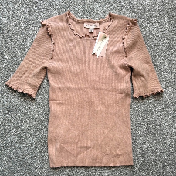 Philosophy Blush Ruffled Knit Top - Picture 1 of 5
